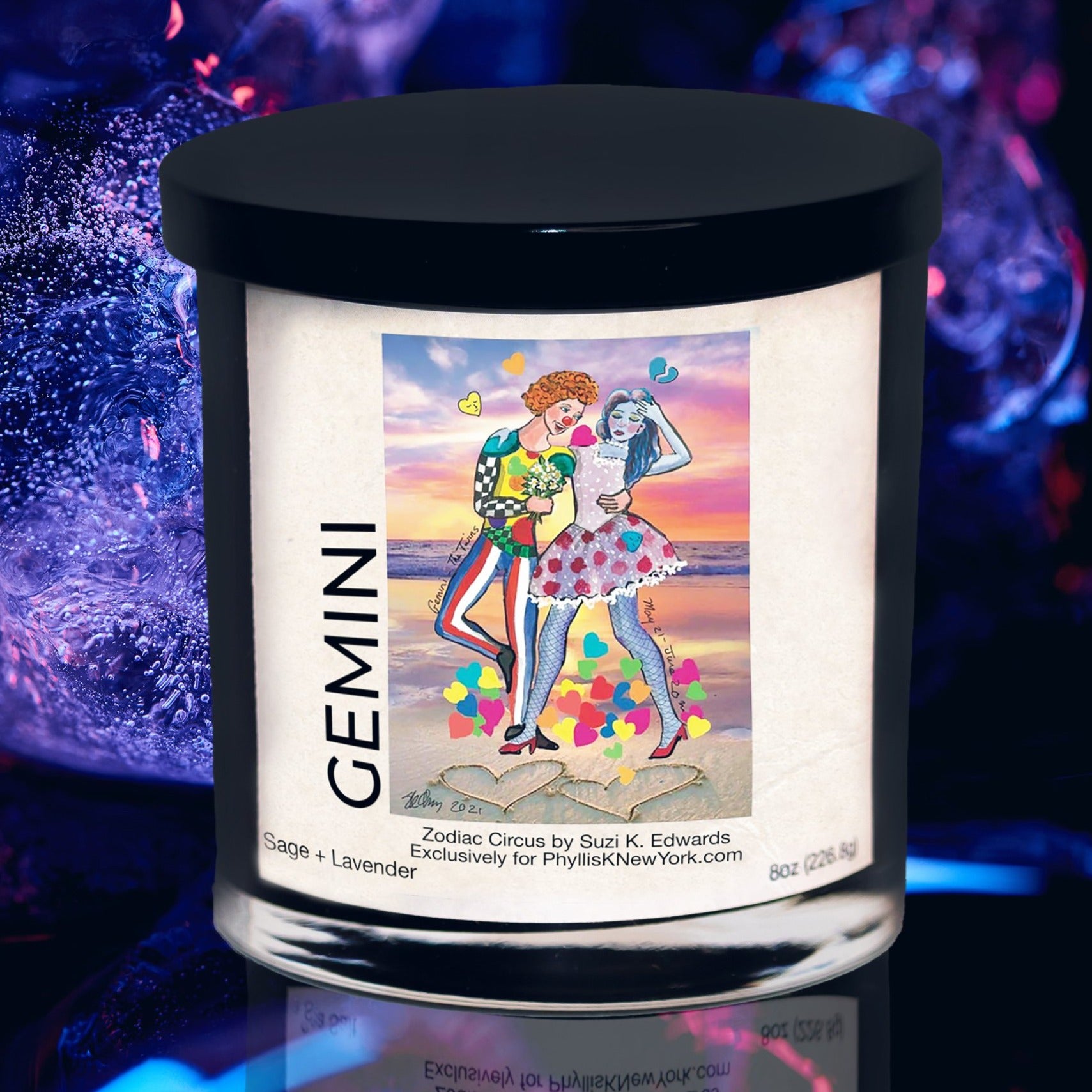 GEMINI Sage + Lavender Zodiac Circus Soy Candle