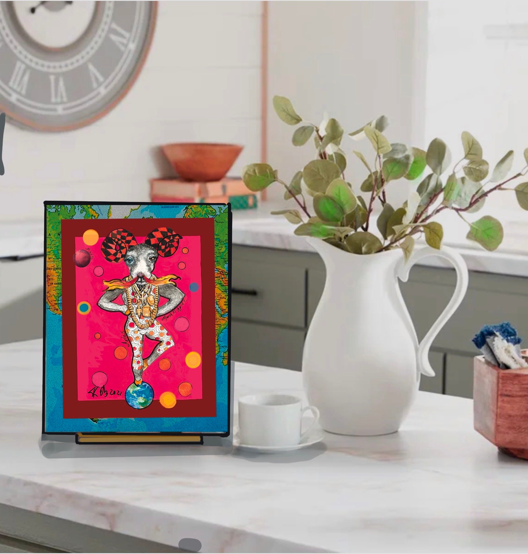 ARIES Zodiac Circus Plaque- Home Decor