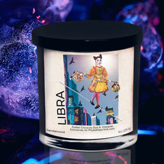 LIBRA Sandalwood Zodiac Circus Soy Candle